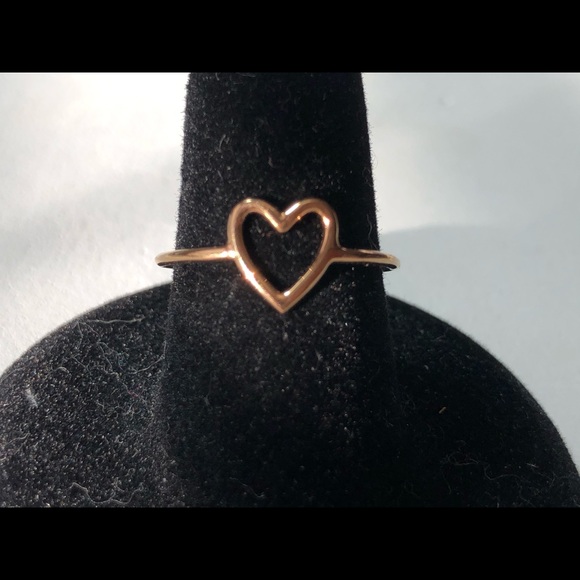 18K rose-gold plated Sterling silver heart ring,S7 - Picture 1 of 8